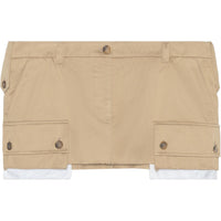 MIU MIU Chino Logo Detailed Mini Skirt