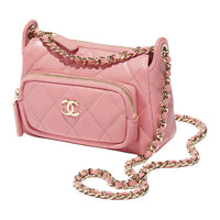 CHANEL Lambskin Handheld Crossbody Bag Shoulder Bag Women's Pink