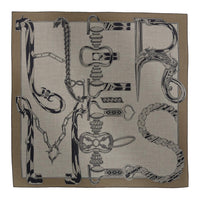 HERMES Cashmere Silk Scarves Unisex Taupe