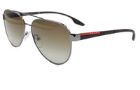 PRADA Sunglasses Men Metallic Gray/Dark Green Gradient