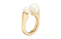 DIOR Pearl Metal Rings Women's Gold