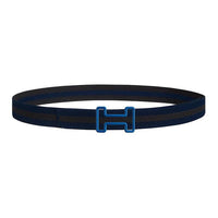 HERMES Multicolor Design Nylon Stainless Steel Rubber Belt Men's Black Width: 3.2CM