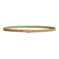 HERMES Gold-Plated Leather Belts Unisex Brown 1.3cm