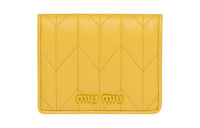 MIU MIU Soft Sheep Leather Wallet Women's Pure Sunlight Yellow