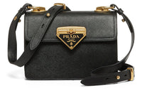 PRADA Saffiano Leather Shoulder Bag Crossbody Bag Women's Black