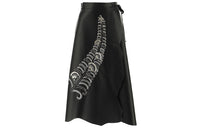 PRADA Leather Long Skirts Women's Black