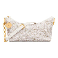 DIOR Cotton Hobo Bag Crossbody Bag Shoulder Bag Women's White