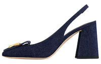 LOUIS VUITTON Shake Chunky Heel High Heels 8.5cm Women's Blue