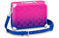 LOUIS VUITTON Speaker Trunk Taurillon Illusion Leather Shoulder Bag Crossbody Bag Small Size Unisex Pink/Blue
