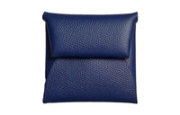 HERMES Bastia Evercolor Calfskin Wallet Women's Royal Blue/British Green