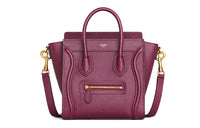 CELINE Luggage Cow Leather Handbag Women's Berry Purple