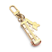 LOUIS VUITTON Resin Gold-Plated Calfskin Keychains Men's Gold