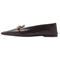 SAINT LAURENT Le Mallion Loafers Women's Dark Brown