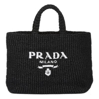 PRADA Yarn Tote Bag Shopping Bag Handbag Women's Black