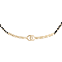 CHANEL Necklaces Women's Black/Gold
