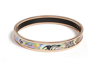 HERMES Rose Gold-Plated Enamel Bangles Unisex Gold
