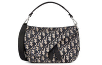 DIOR Saddle Leather Saddle Bag Shoulder Bag Crossbody Bag Handbag Mini Men's Beige/Black