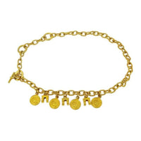 CELINE Medallion With Chain Design Gold-Plated Waist Chains Women's Gold Width 1.8cm