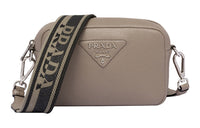 PRADA Leather Crossbody Bag Shoulder Bag Women's Clay Gray