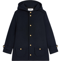 CELINE Hooded Triomphe Coat In Wool Felt
