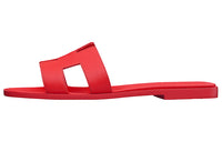 HERMES Oran Slide Slippers Women's Heart Red