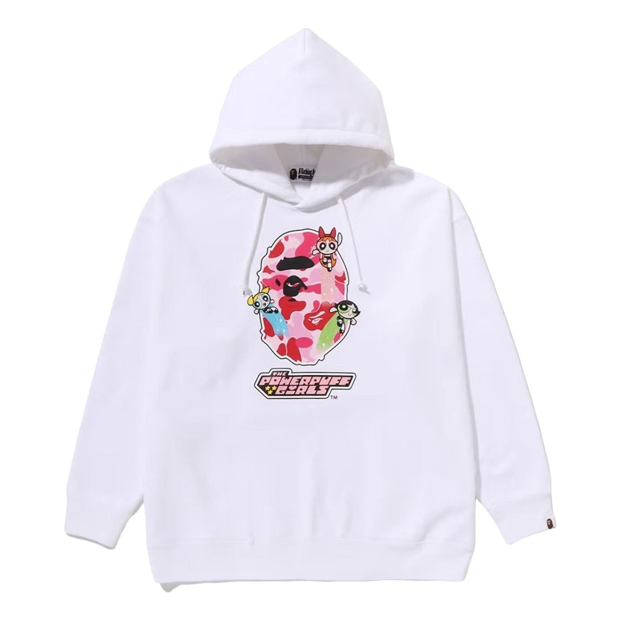 A Bathing Ape X The Powerpuff Girls Ape Head Pullover Hoodie 'White' 0ZXSWM901142P-WH