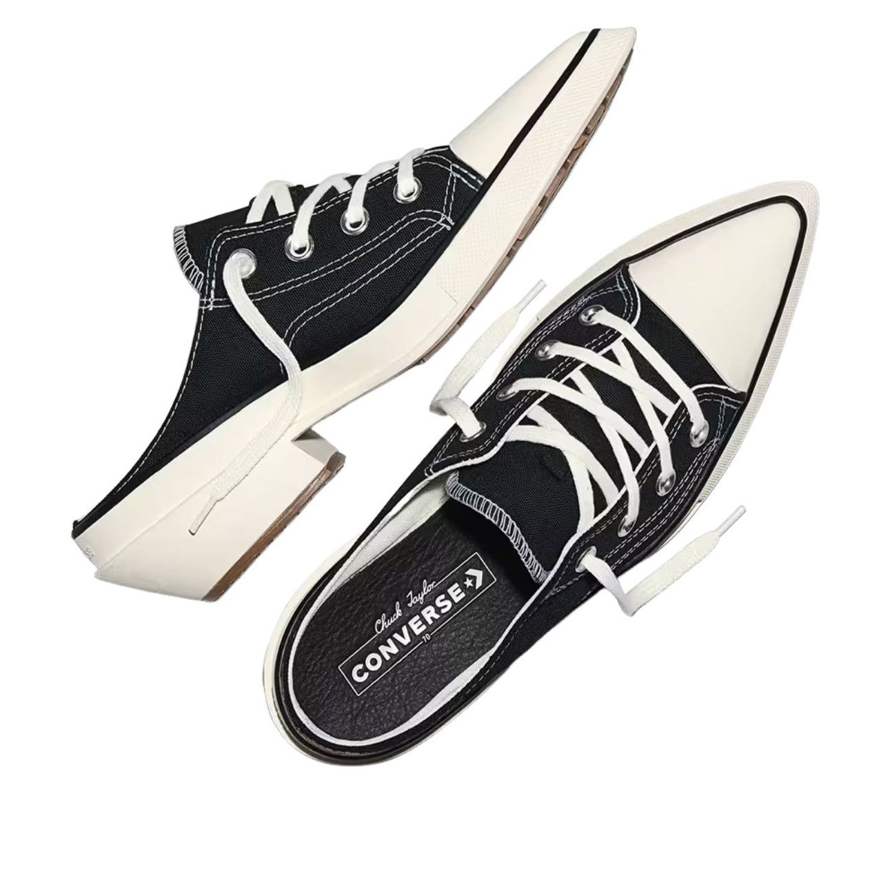 (WMNS) Converse Chuck 70 De Luxe Pointed Mule Heel Platform 'Black' A16060C