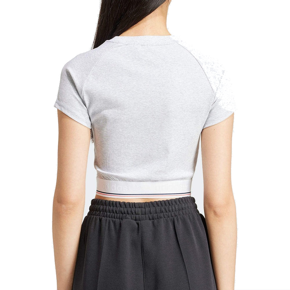 (WMNS) adidas CS Rib T-Shirt Asia Sizing 'White' IS2318