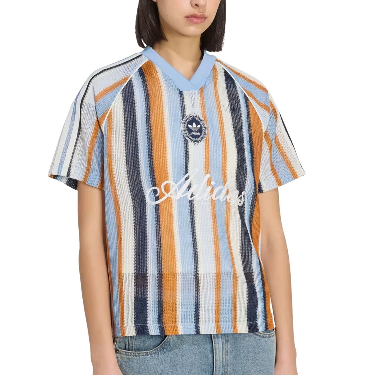(WMNS) adidas Summer Glow Knitted Oversized Jersey Asia Sizing 'Ash Blue' KY3160
