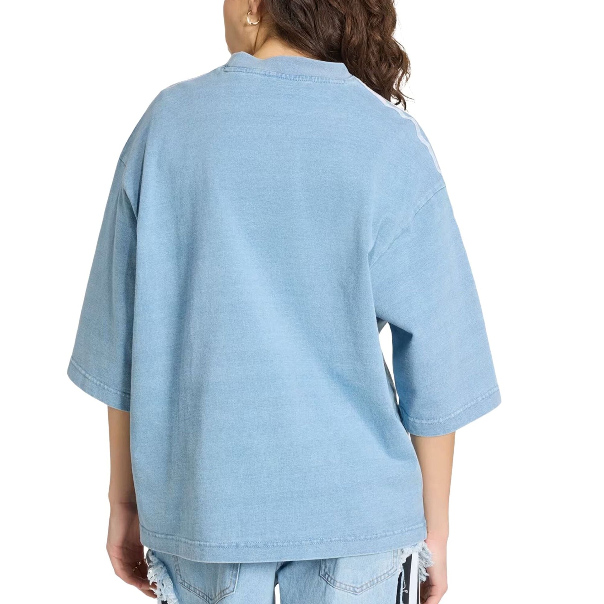 (WMNS) adidas adilenium Season 5 Oversized Denim T-Shirt 'Light Blue' KZ5011