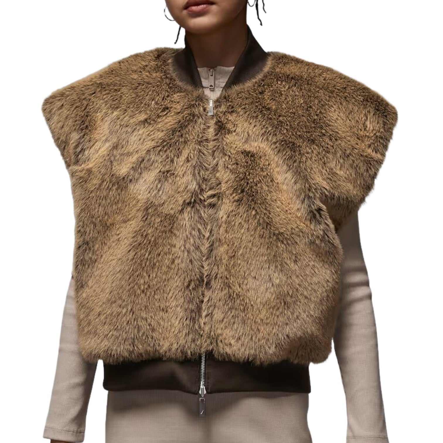 (WMNS) Air Jordan Flight Reversible Vest Asia Sizing 'Baroque Brown British Khaki' IO3046-237
