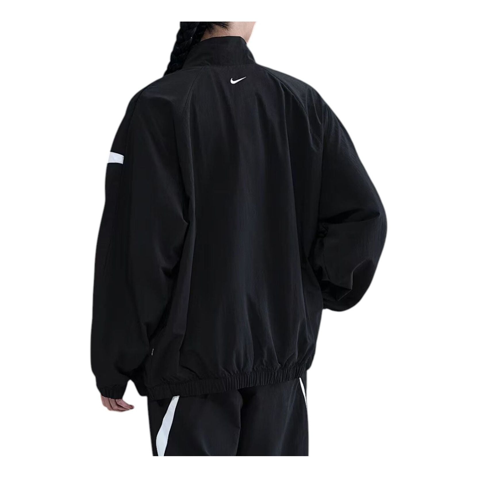 (WMNS) Nike Oversized Woven Jacket 'Black White' HV4108-010