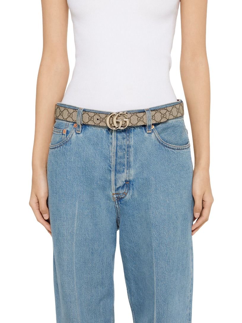 (WMNS) Gucci 25 GG Marmont Reversible Belt 'Beige' 659417-92TIG-9792