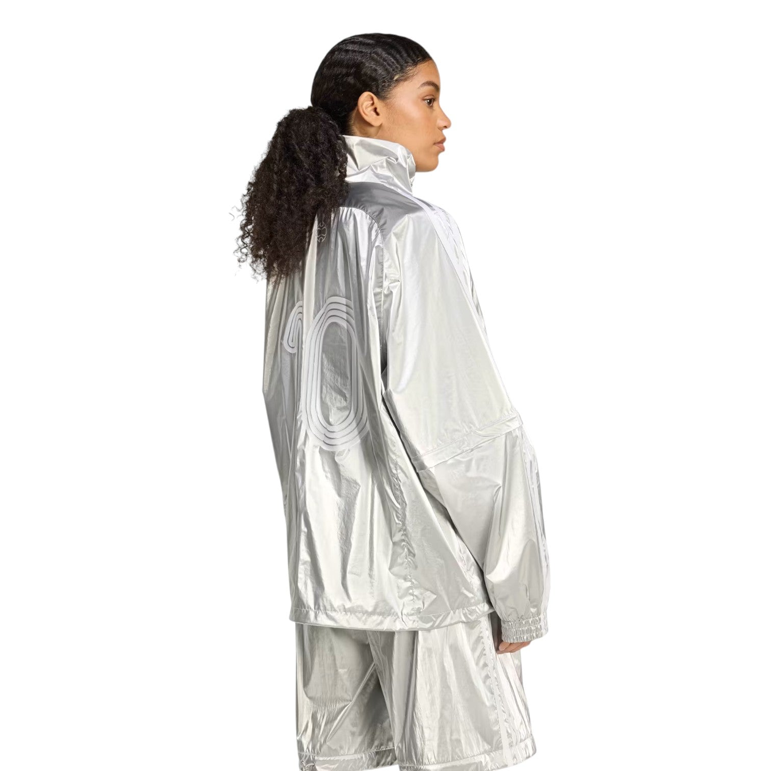 (WMNS) adidas Adilenium Season 4 Team Geist Oversized Silver Track Top 'Silver Metallic' KE9784
