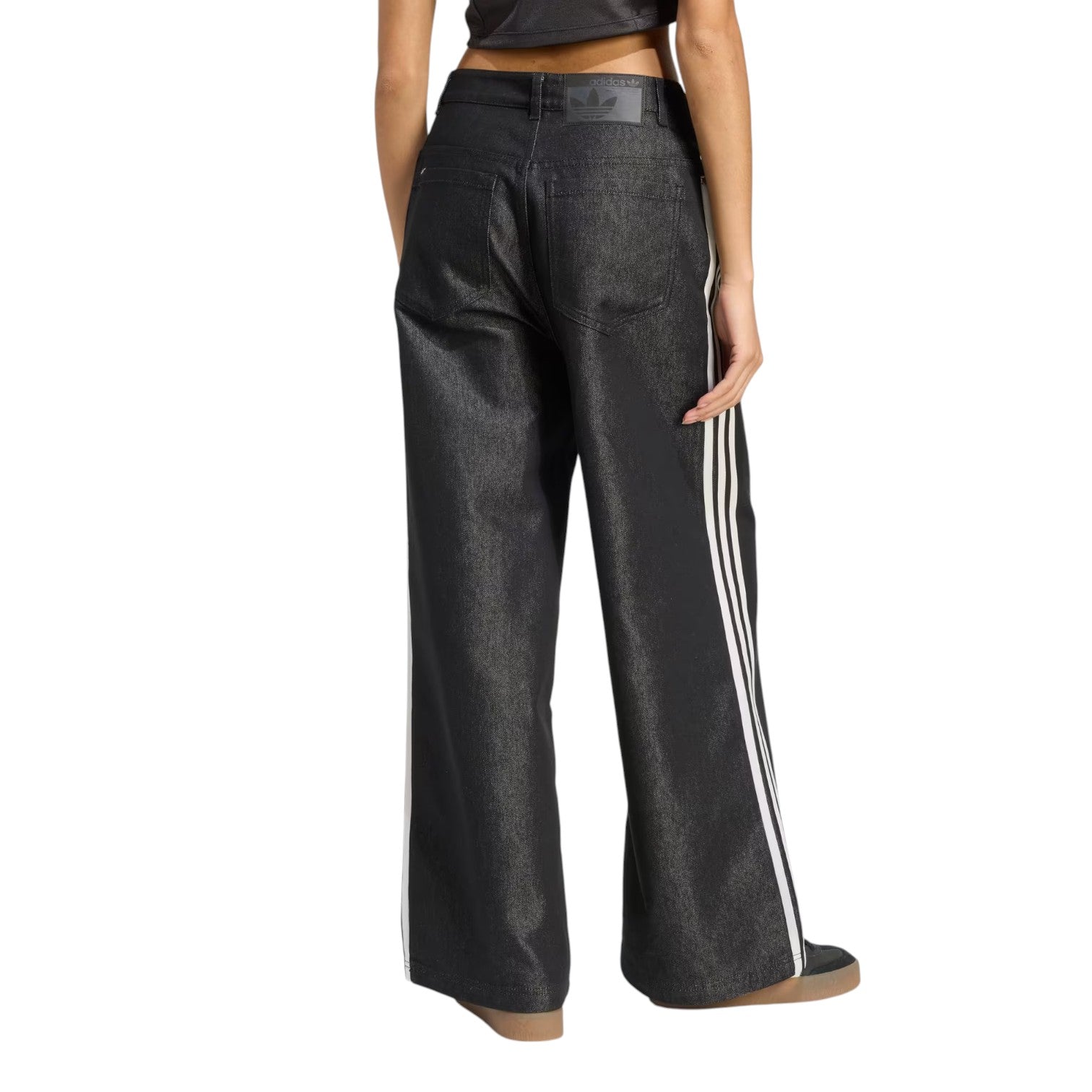 (WMNS) adidas Adilenium Season 4 Team Geist Baggy Shine Denim Pants 'Black' KE9799