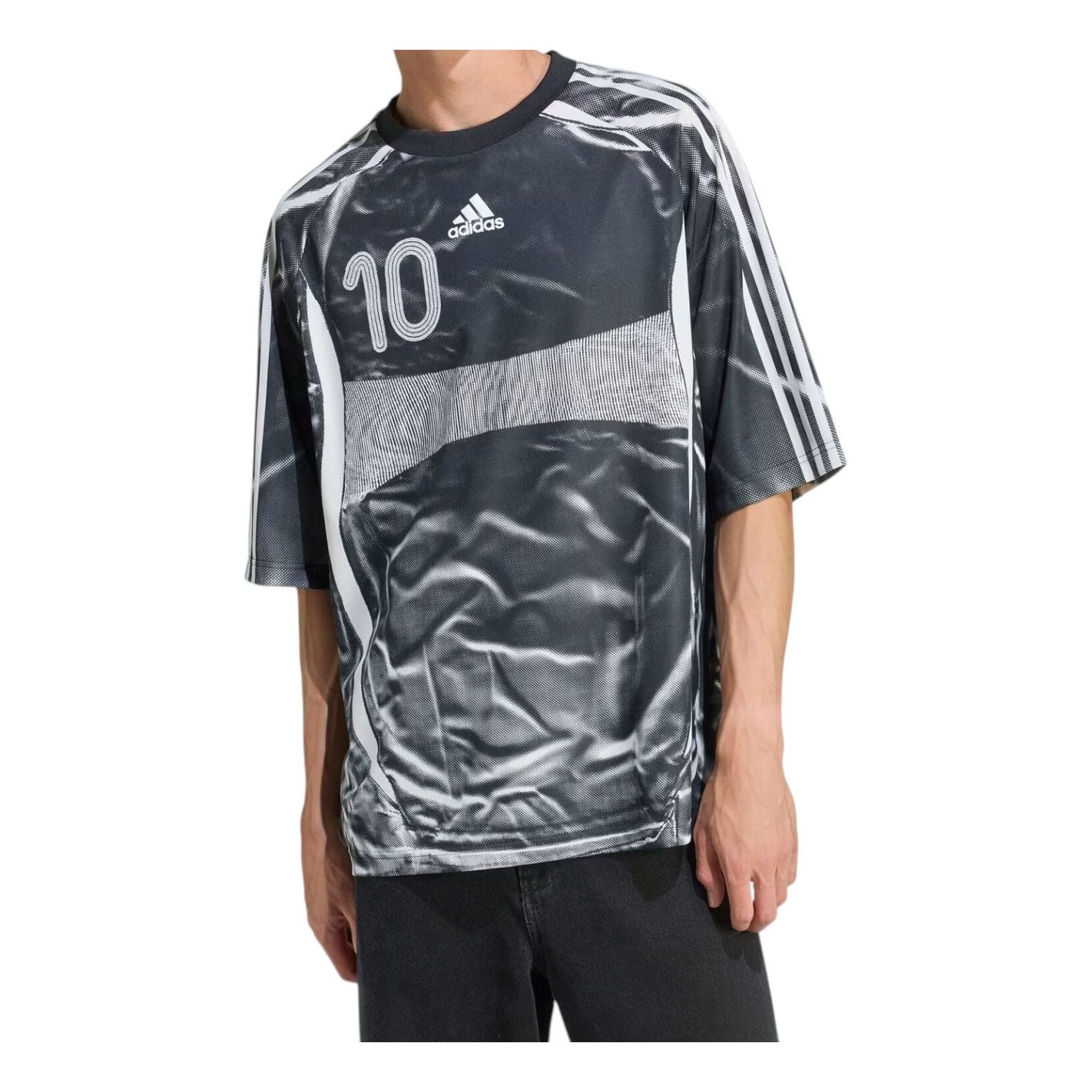 adidas Adilenium Season 4 Teamgeist Printed Jersey Loose Fit 'Black' KF8522