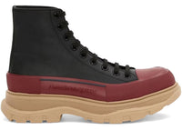 Alexander McQueen Tread Slick Boot Black Red Beige