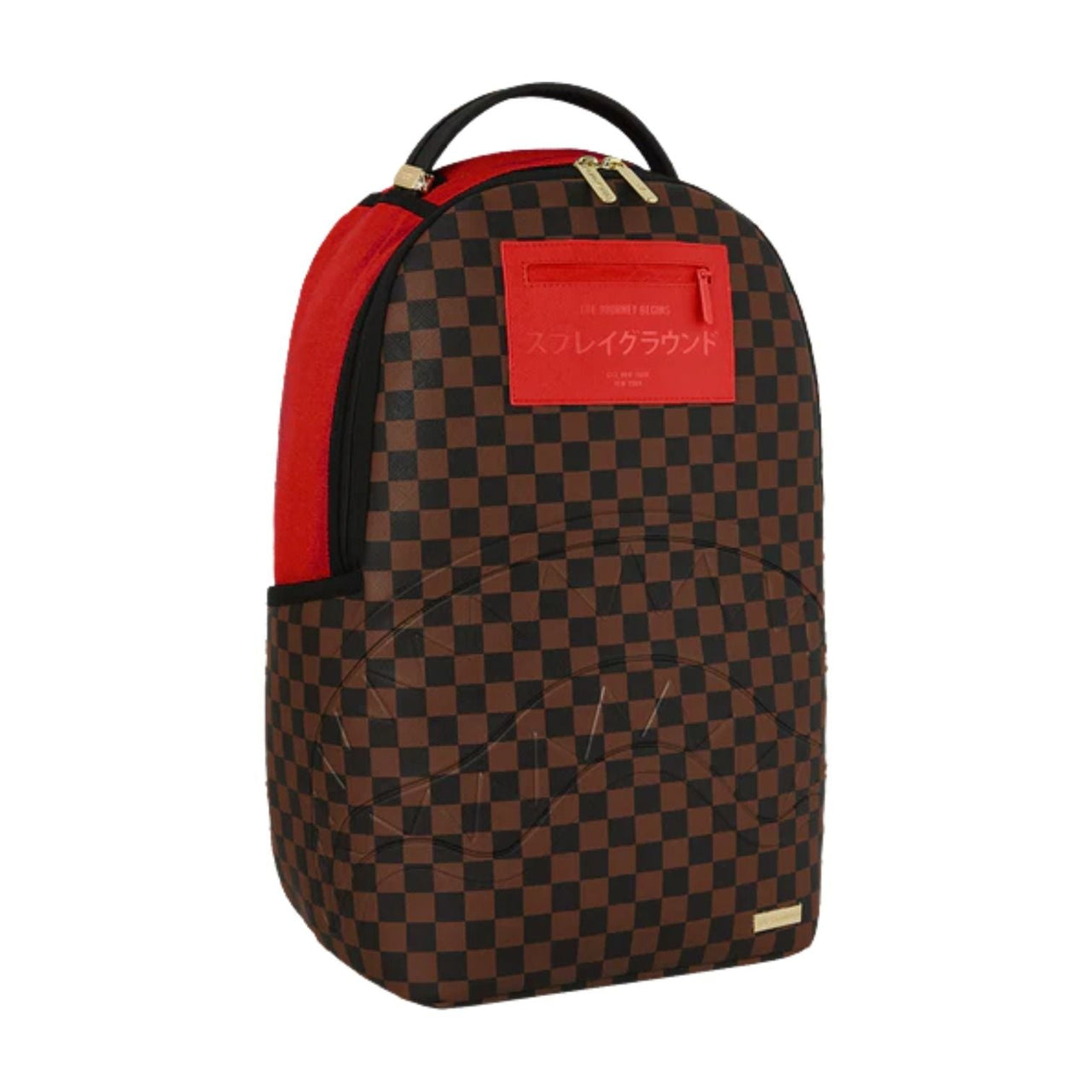 Sprayground Katana Check Boss Backpack 'Brown Red' B8571