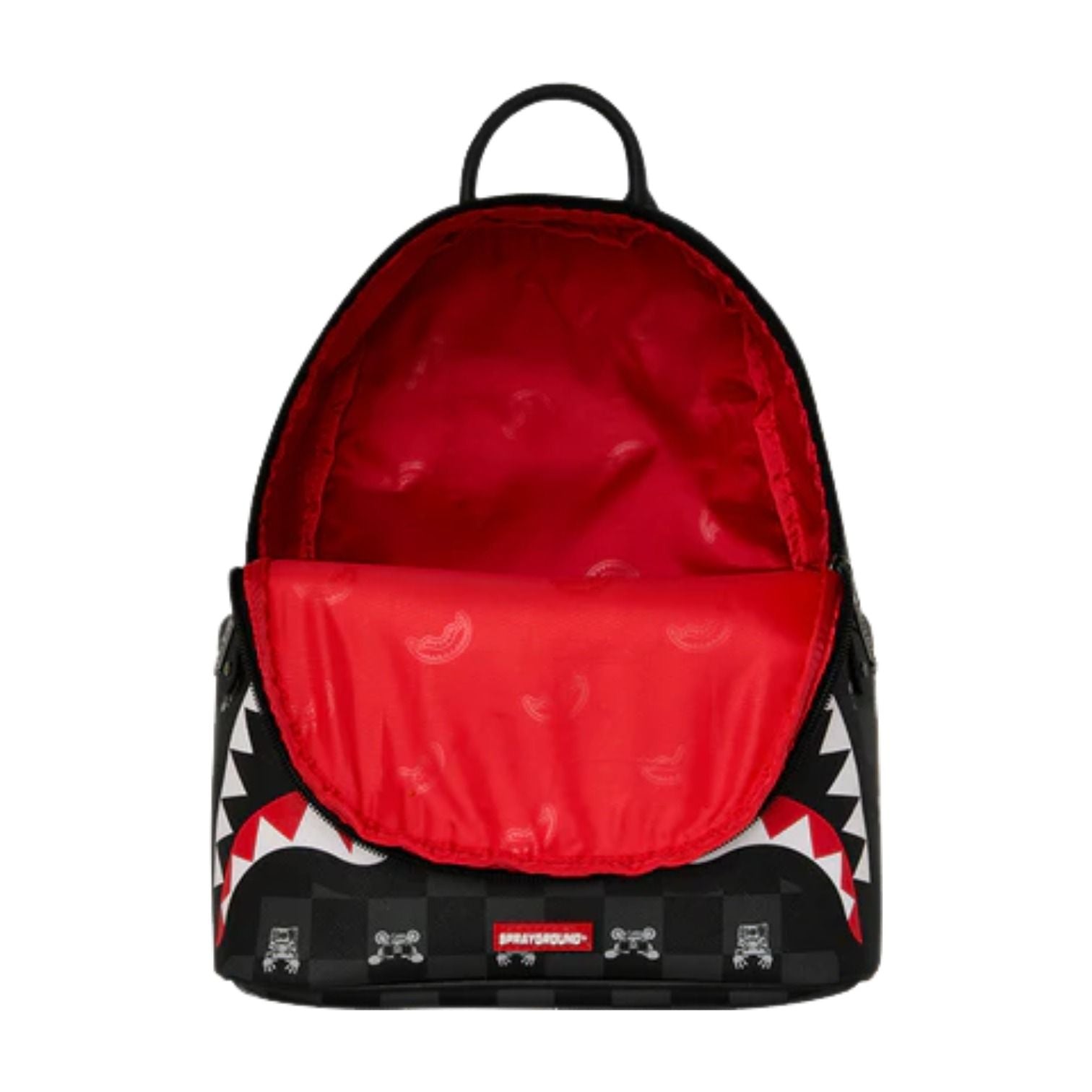 Sprayground Gray Peeking Character Check Savage Backpack 'Black' B8908