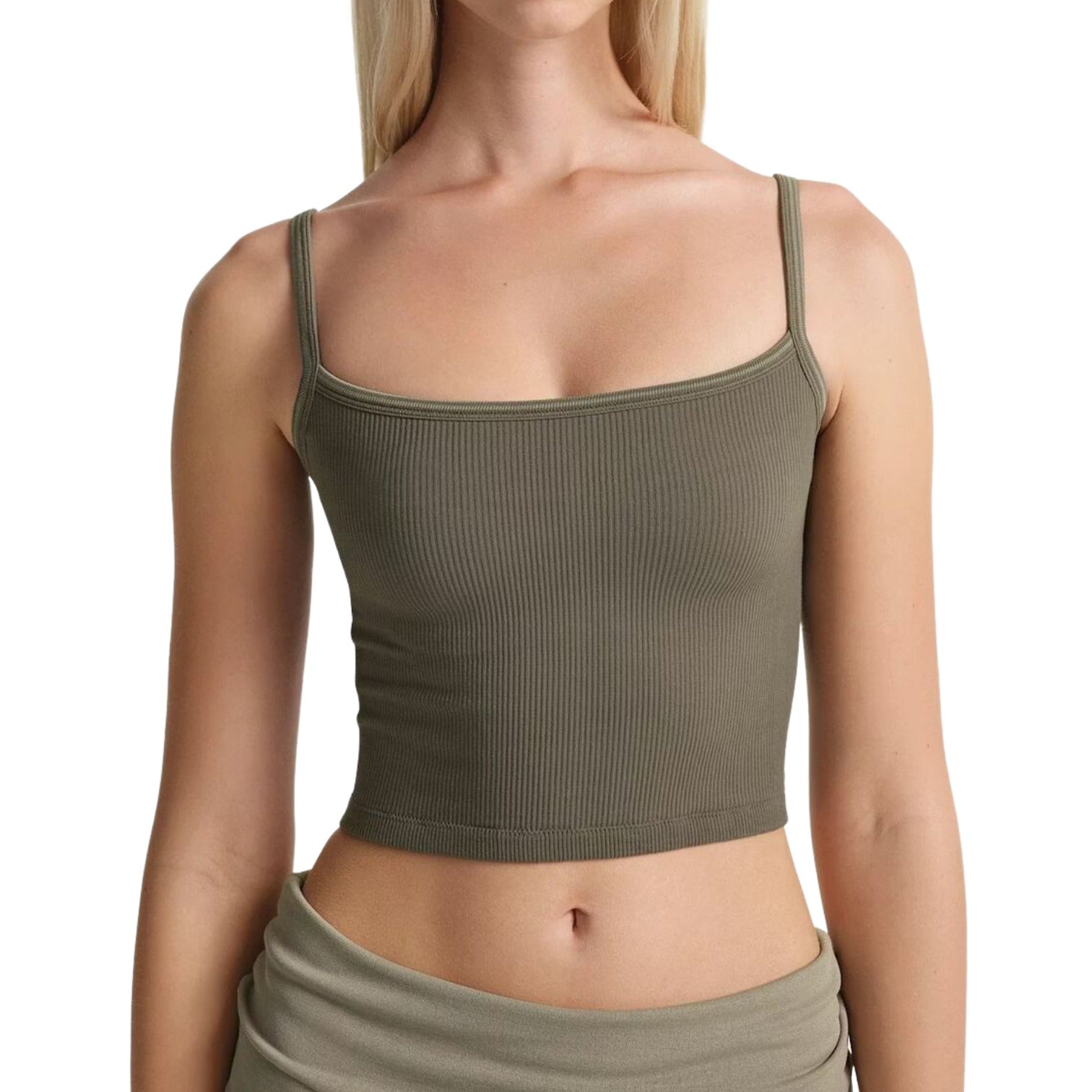(WMNS) Nike x SKIMS Ribbed Seamless Cami Tank 'Dusty Oakmoss' BABRA10223W-DOD