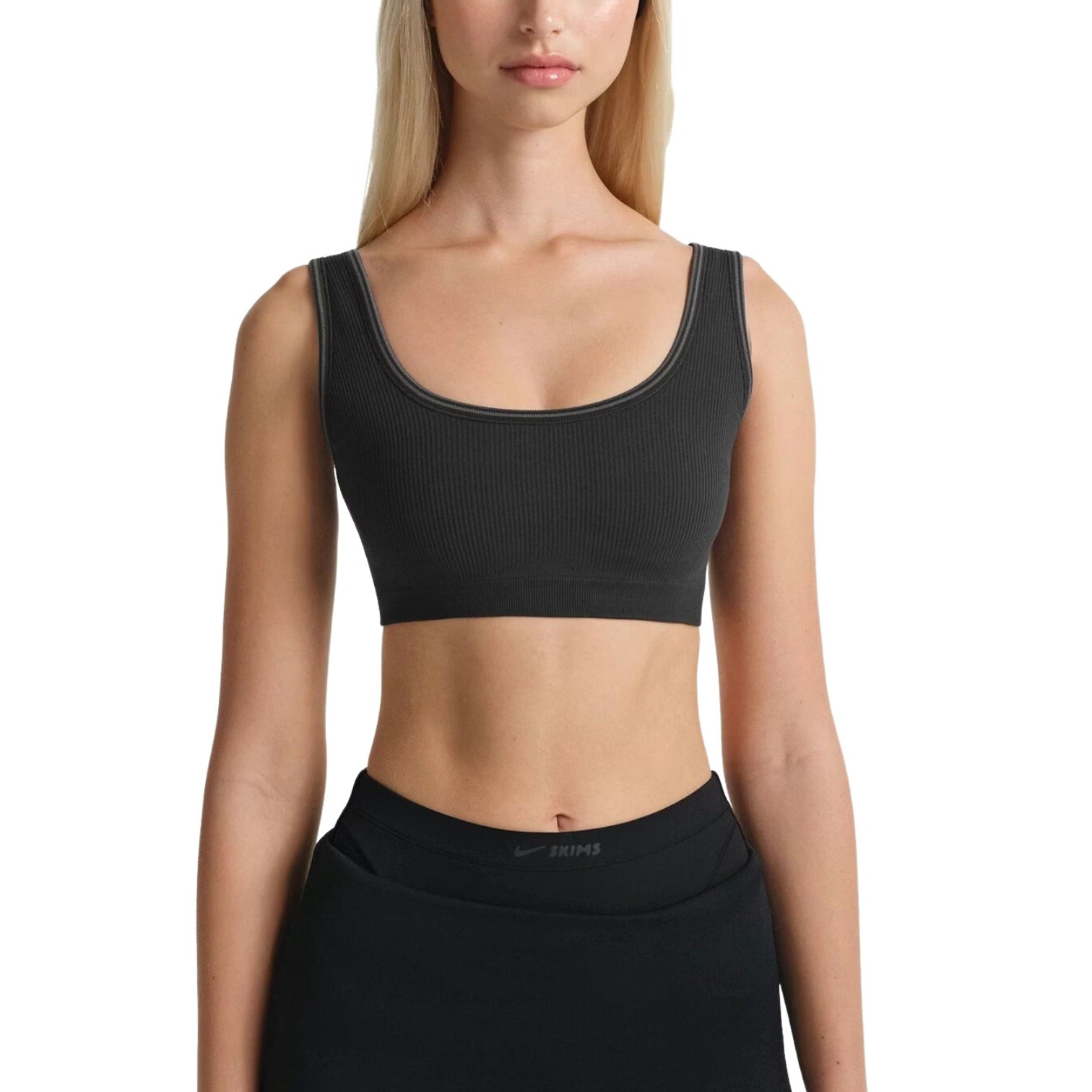 (WMNS) Nike x SKIMS Ribbed Seamless Scoop Bra 'Obsidian' BABRA9713W-OAR
