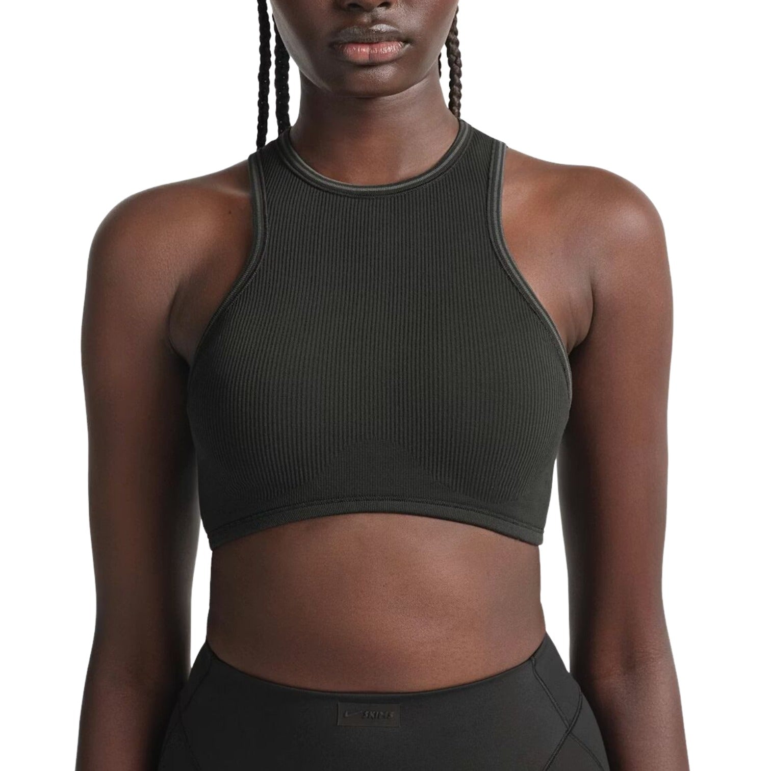 (WMNS) Nike x SKIMS Ribbed Seamless Racer Front Bra 'Obsidian' BABRA9714W-OAR