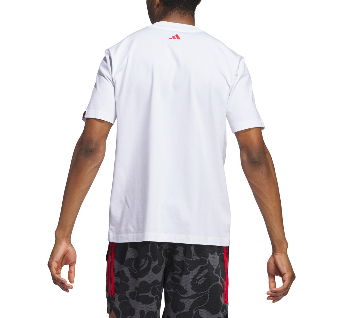 adidas x BAPE Dame 9 Graphic T-shirt Asia Sizing 'White' JF1155