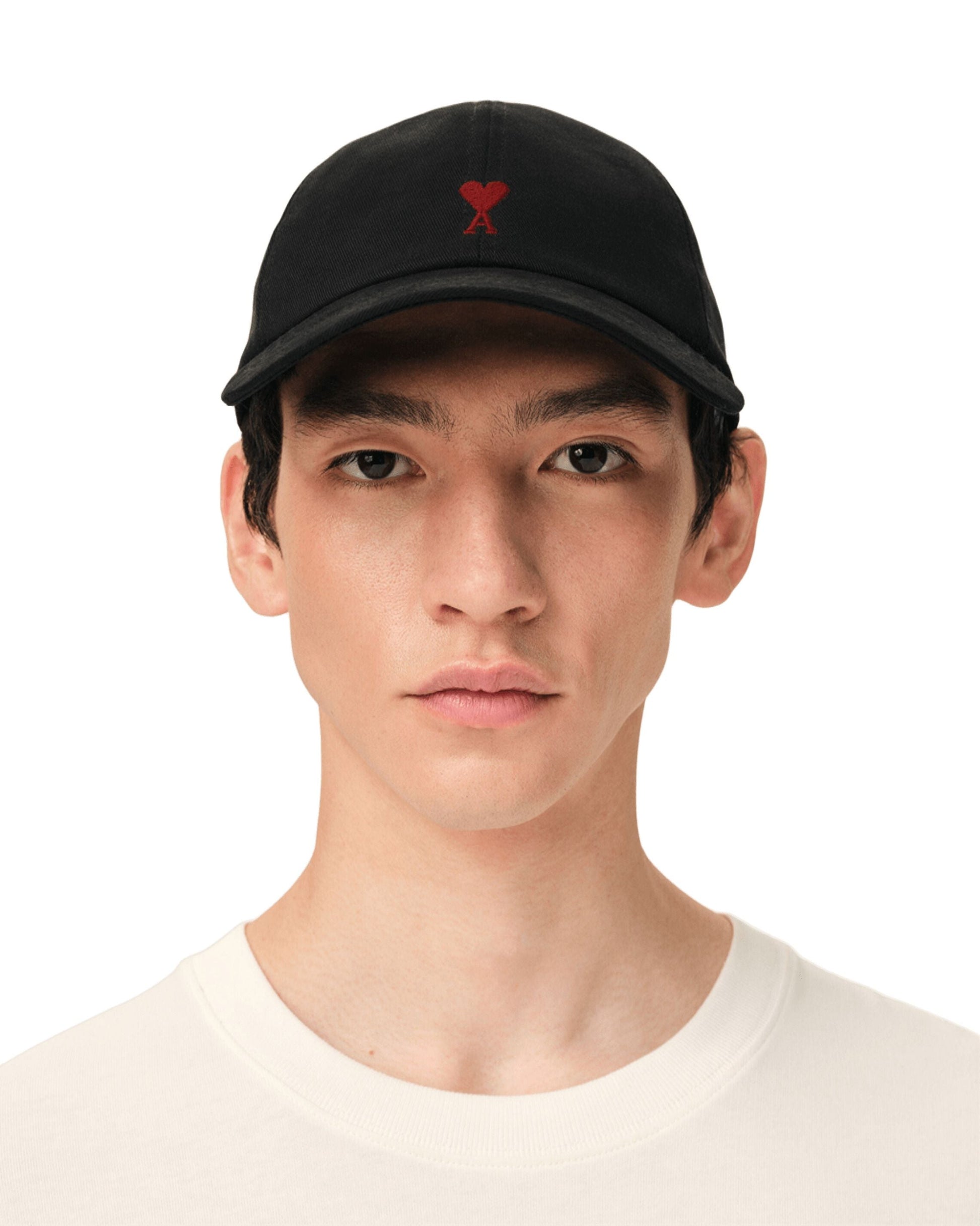 AMI SS26 Cotton Ami De Coeur Embroidery Cap 'Black' BFUCP006-AW0041-001