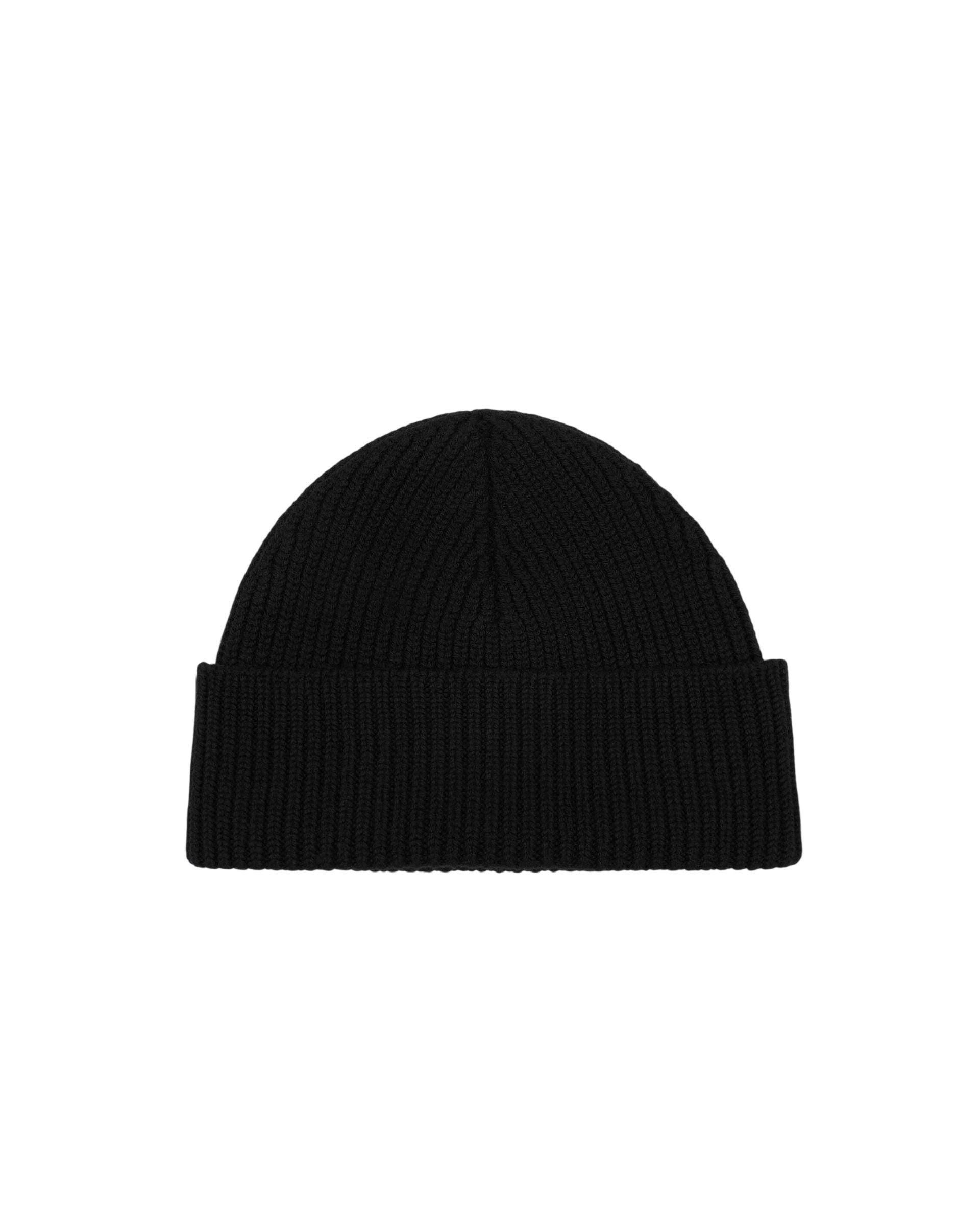 AMI FW25 Contrasted Ami De Coeur Wool Beanie 'Black' BFUHA116-018-009