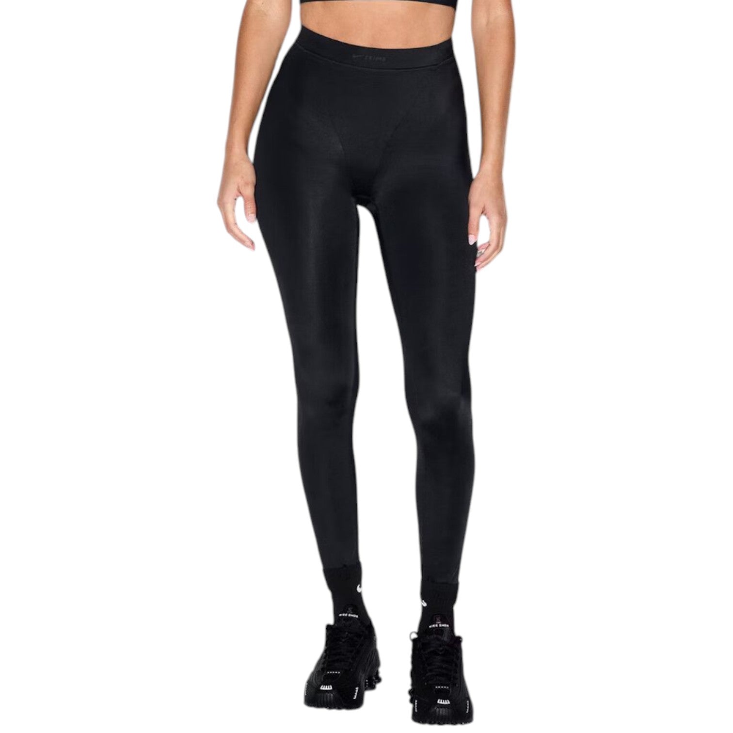 (WMNS) Nike x SKIMS Shine High-Waisted V-Panel 26" Leggings 'Obsidian' BOLEG2715-OBD