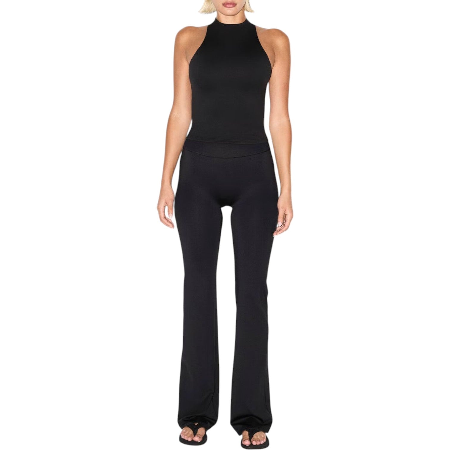 (WMNS) Nike x SKIMS Matte High-Waisted Slim Flared Leggings 'Obsidian' BOLEG7138W-OBD