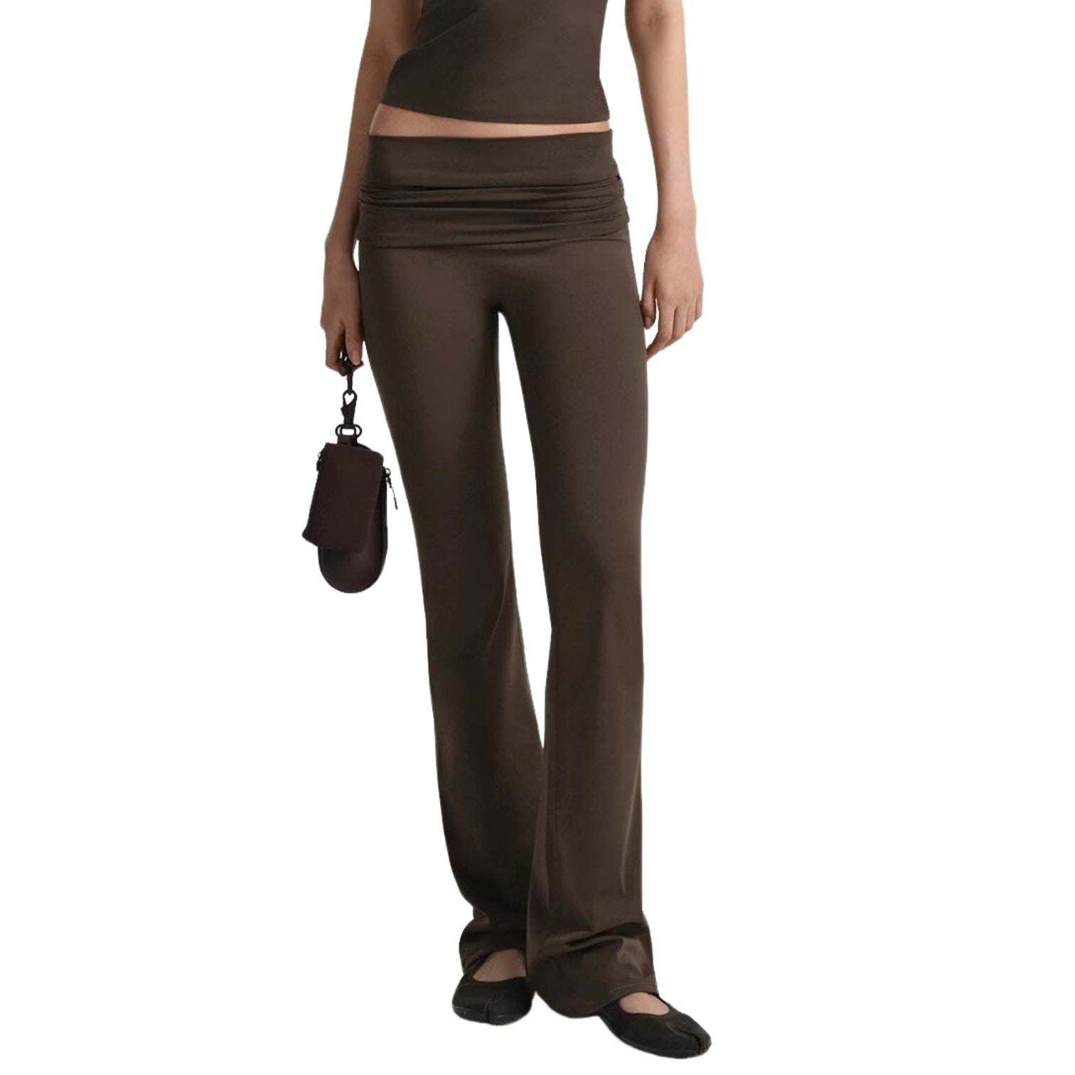 (WMNS) Nike x SKIMS Matte Foldover Slim Flare Legging 'Dark Sepia' BOLEG9493W-DSP