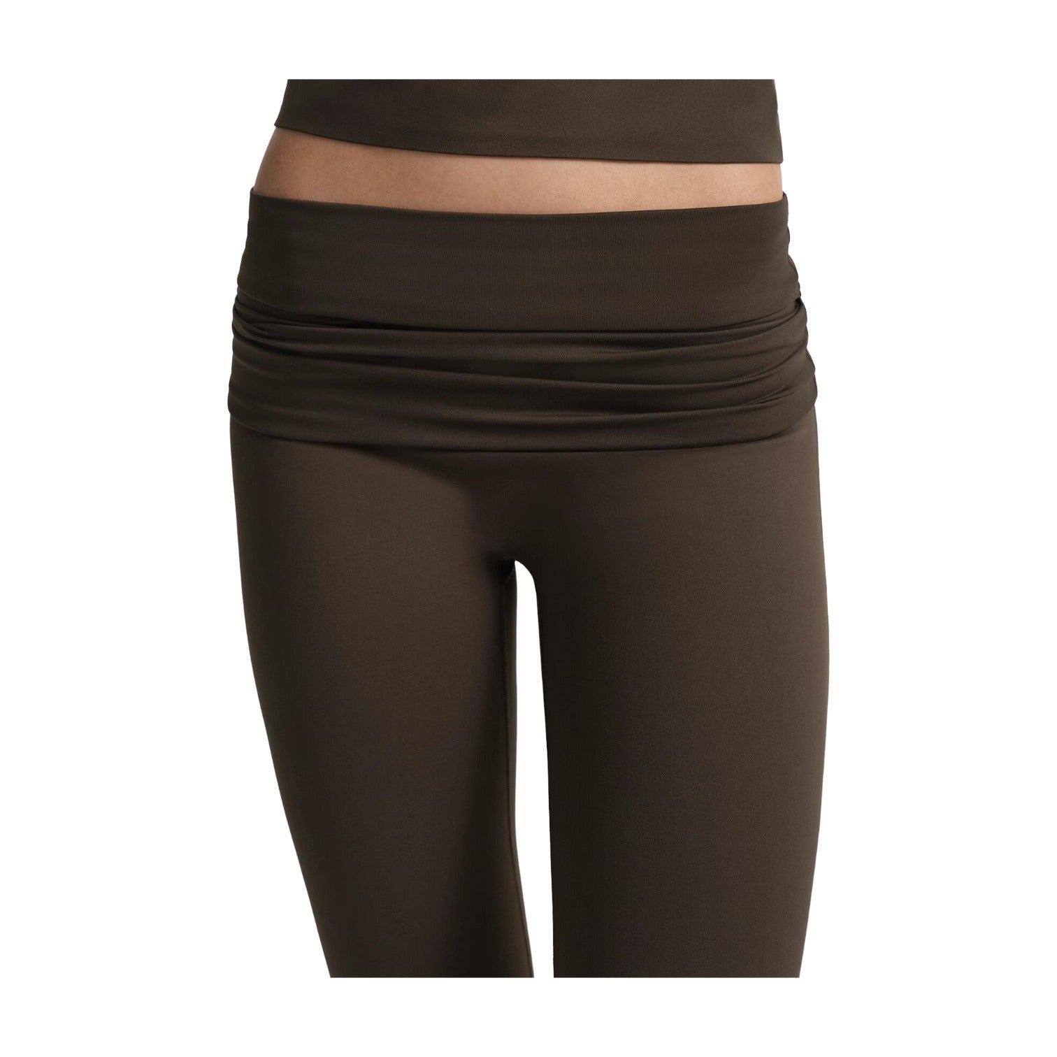 (WMNS) Nike x SKIMS Matte Foldover Slim Flare Legging 'Dark Sepia' BOLEG9493W-DSP
