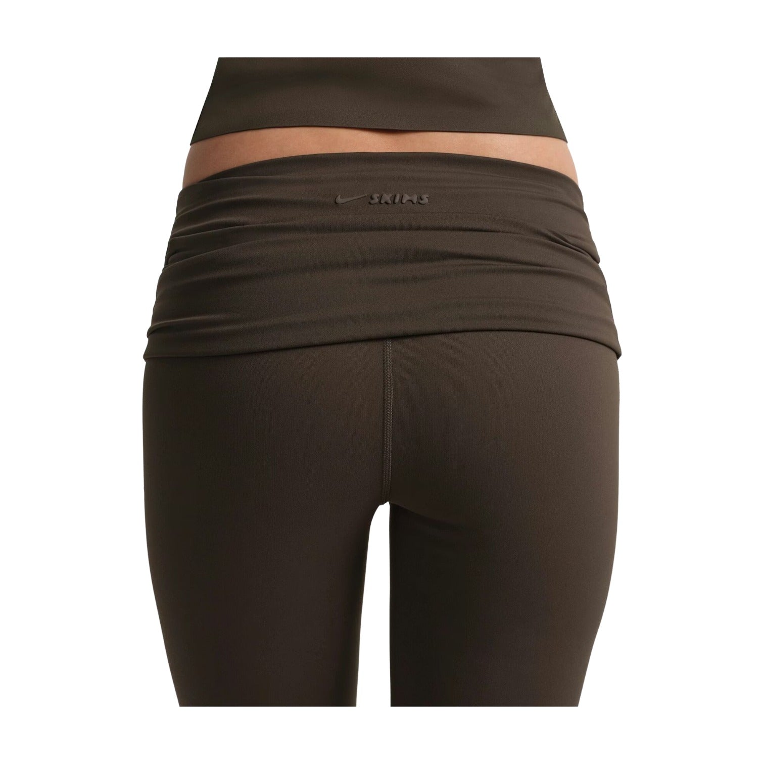 (WMNS) Nike x SKIMS Matte Foldover Slim Flare Legging 'Dark Sepia' BOLEG9493W-DSP